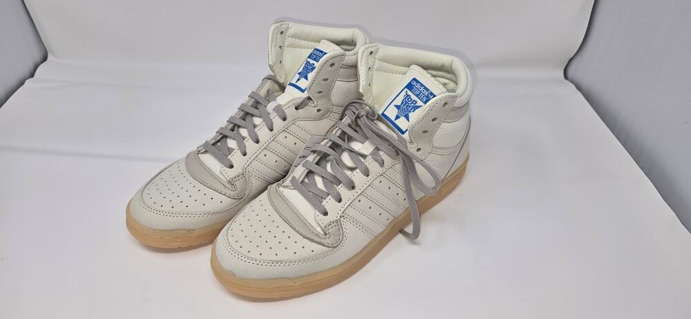 Adidas Top Ten White Grey Hightop Sneakers Mens US 9.5 New
